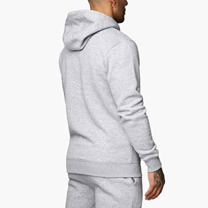 Sudadera con Capucha Gris para Hombre, Corte Regular, Tejido Jersey, Informal, con Bolsillo Delantero, Resistente al Viento, Ecológica, para Invierno - Product Image 2