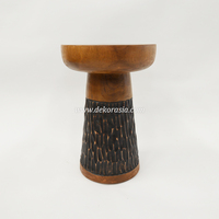Tabouret rond en bois sculpté, ottoman d'appoint en bois massif, siège latéral pour salon, chambre à coucher, décoration intérieure