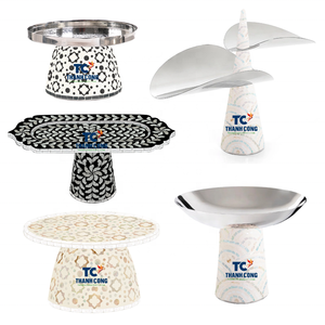 Proveedor Mayorista de Soportes para Tartas con Incrustaciones de Perlas Hechos a Mano, Elegantes y Personalizables, para Eventos de Alta Gama y Minoristas, Hechos en Vietnam - Product Image 2