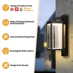 Lámpara de Pared Exterior Impermeable con LED Integrado y Pantalla de Cristal Transparente 22527, Farol de Pared para Exteriores - Product Image 5