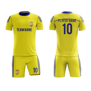 ชุดฟุตบอลโพลีเอสเตอร์ 100% แบบกำหนดเอง พิมพ์ลายดิจิทัล เสื้อแข่งขันฟุตบอลแขนสั้นด้านหน้า ชุดทีม แห้งเร็ว ระบายอากาศได้ดี ชุดแข่งขัน - Product Image 2