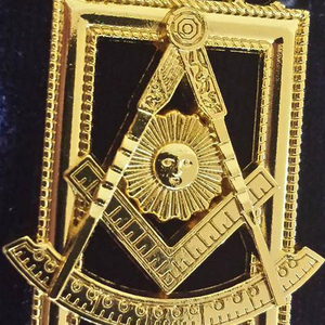 Top Selling <b>Cheap</b> Price Grand Lodge Masonic Collar <b>Chain</b> on Blue Velvet Gold Plated Masonic <b>Chain</b> Collar OEM ODM Service - Product Image 5