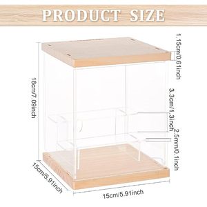 3 Tier Clear Acrylic <b>Display</b> <b>Case</b> for Collectibles with Wooden Base Dustproof Stackable <b>Display</b> Box for Figures Toys Memorabilia - Product Image 2