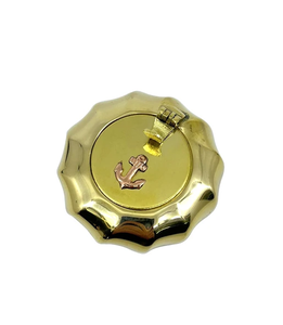 <b>Vintage</b> Brass Round <b>Ashtray</b> with Anchor Design Desktop Decor Ash Tray Table Decor Smoking Accessory Gift - Product Image 2