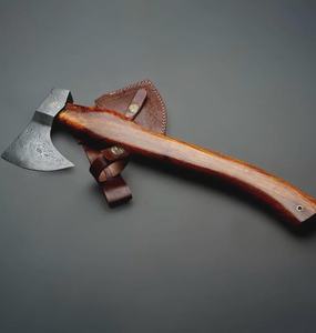 <b>Hand</b> Forged Steel With Wooden Handle And Leather Sheath Survival Axe <b>Tool</b> - Product Image 1