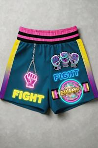 Shorts de boxe en polyester respirants pour l'entraînement, avec graphiques par sublimation personnalisés, logo brodé, taille personnalisée - Product Image 6