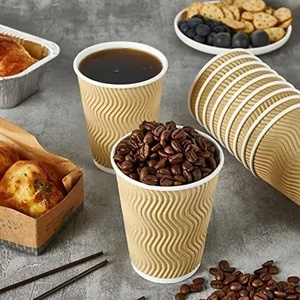 Hot Beverage Ripple <b>Cups</b> for Coffee Shops and Restaurant Supply Leak Resistant 8oz <b>Cup</b> for Hot Drink Service Milk Tea Restaurant - Product Image 5