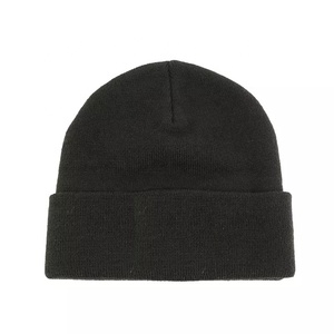 High Quality Unisex Print <b>Warm</b> Custom Logo Cotton Knitted Cuffed Beanie <b>Hats</b> with Canvas Fabric Four Seasons Use - Product Image 6