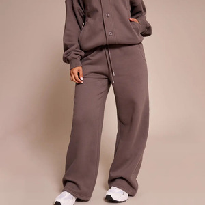 New Casual Loose Fit All Seasons <b>Women's</b> 2 Piece Fleece Sweatshirt And Pants Set V Neck Long Sleeve Solid Color <b>Jogger</b> <b>Women</b> Set - Product Image 4