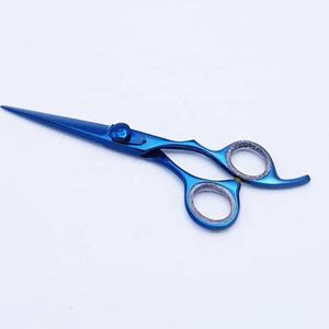 6.5 Inch <b>Long</b> Japanese J2 Stainless Steel Blue Titanium Coated Professional Hairdressing Barber Scissor <b>Shears</b> - Product Image 3