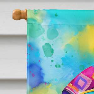 Grand Polyester Multicolore Hippie Dawg Maison Drapeau Golden Retriever Cour Bannière Oeuvre Porche Manches Poteau Décoratif Tenture Murale - Product Image 3