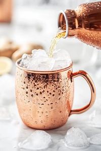Copper mule beverage mug set for luxury festive drink experiences hammered finish metal <b>cups</b> durable <b>reusable</b> party mugs - Product Image 1