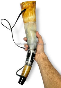 Corne d'bufflonne artisanale authentique polie en matériau naturel pour un son clair et puissant, idéale pour les rituels culturels et les festivals - Product Image 5