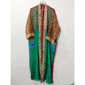 ชุดกิโมโนผ้าไหมญี่ปุ่นทำมือแบบวินเทจสำหรับผู้หญิง ตกแต่งด้วยผ้าปะติดปะต่อ ยาว ใส่สบาย เหมาะสำหรับฤดูร้อน ให้ความรู้สึกหรูหรา นุ่มนวล และระบายอากาศได้ดี - Product Image 5