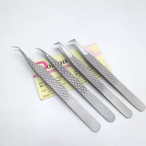 Pinces à cils en acier inoxydable japonais, marque privée, applicateur de cils, pinces courbées pour extensions de cils - Product Image 4