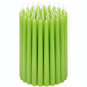 Bougies coniques en cire de paraffine premium Lime Glow, sans fumée, faites à la main, en gros, pour Noël, Pâques, événements, grossistes - Product Image 1