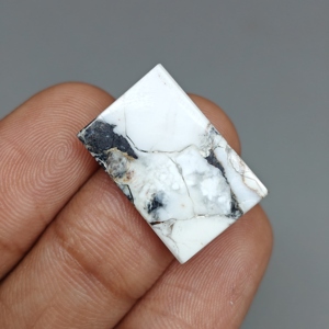Cabochon en pierre précieuse de buffle blanc pour la fabrication de bijoux 21x24x4 mm. 12 Ct. E1252 - Product Image 4