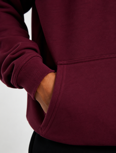 Custom <b>Burgundy</b> Oversized <b>Hoodie</b> Heavyweight 100% Cotton Fleece Pullover Wholesale OEM ODM Private Label Streetwear Manufacture - Product Image 5