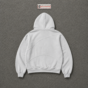 Sweat à capuche oversize argenté pour homme, style streetwear, avec coutures incurvées, épaules tombantes, décontracté et tendance - Product Image 6