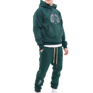 Conjunto Deportivo Personalizado con Capucha y Estampado Acid Wash para Hombre, 100% Algodón, Logotipo Bordado, Diseño 2 en 1, Invierno - Product Image 3