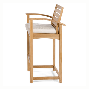 Outdoor Folding <b>Table</b> and Bar Chair with Teak Wooden Frame Soft material and cushion <b>for</b> <b>Garden</b> Furniture Set - Product Image 4