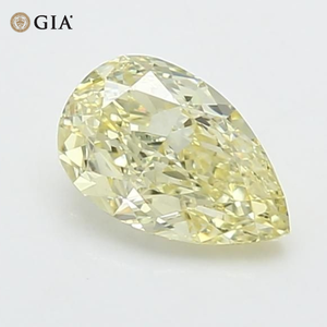 ใบรับรอง GIA เพชรทรงลูกแพร์ สีเหลืองอ่อนแฟนซี เพชรธรรมชาติ 1.00 กะรัต ความสะอาดระดับ VS1 เพชรเม็ดเดี่ยว ขายส่ง เพชรคุณภาพสูง - Product Image 3