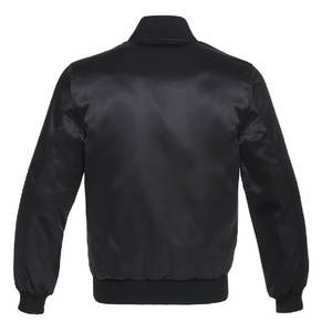 Blouson de baseball unisexe en satin à manches longues, personnalisable avec impression sur mesure, style Letterman uni sur le devant, vente en gros, haute qualité, hiver - Product Image 4