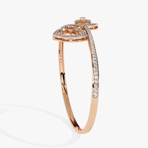Pulseras y brazaletes de lujo de oro rosa de 10k/14k con diamantes de moissanita y diamantes naturales, colección de joyería para mujer - Product Image 3