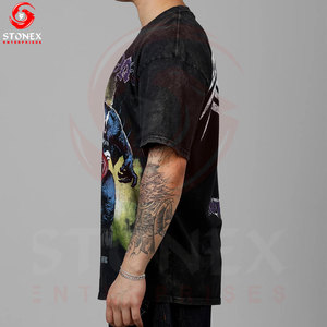 T-shirts en coton à séchage rapide, impression surdimensionnée, impression et logo personnalisés pour hommes, avec plusieurs designs. - Product Image 5