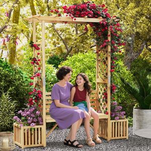 Banco de Madera Decorativo para Exteriores, para Patio o Jardín, con Arco - Product Image 3