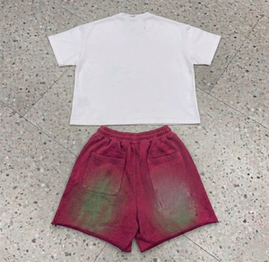Ensemble deux pièces décontracté personnalisé en coton respirant, chemise et short surdimensionnés, t-shirts à manches courtes imprimés pour hommes - Product Image 6