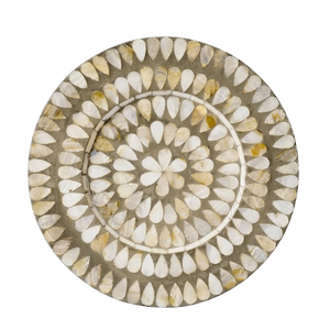 Statement Piece MOP Shell Inlay Placemat Round Charger for <b>Buffet</b> <b>Tables</b> and Festive Holiday Dinner Party - Product Image 2
