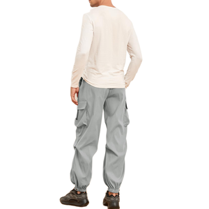 Pantalon cargo ample et confortable pour homme, style voyage, léger, idéal pour les longs trajets et l'été. - Product Image 6