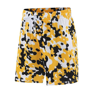 Summer High Quality Casual Men's Basketball Mesh Shorts 100% Polyester Double <b>Layer</b> Sublimation Print Knitted Drawstring - Product Image 4