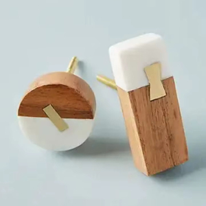 Poignée de porte en bois artisanale de luxe, design moderne, pour cuisine et chambre, poignée de meuble en résine, fabriquée à la main en Inde - Product Image 1