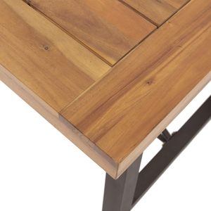 Tavolo da Pranzo con Base in Legno di Acacia e Metallo, Collezione Teak per Esterni - Product Image 2