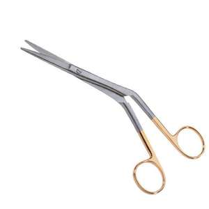 Ciseaux chirurgicaux Heymann ENT Premium Gold, courbés, en acier inoxydable, pour la rhinoplastie et les interventions médicales nasales - Product Image 1