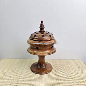 Handcrafted Natural Wood Incense Burner Rustic Religious Incense Censer with Coriander Plug and Ash Catcher for Spring Season - Product Image 3
