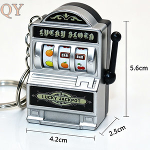 QY Retro Slot Machine Keychain Korean Style Electroplated Resin Fruit Game Pendant Bag Charm Stress Relief Toy Gift - Product Image 5