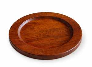 Assiette de service ronde en bois d'acacia avec centre surélevé, assiette de présentation faite à la main, assiette à dîner - Product Image 2