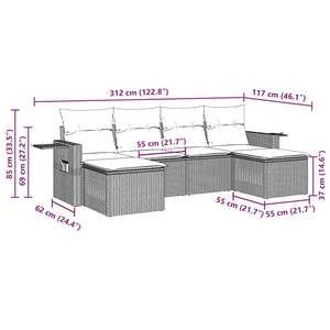 Ensemble de canapés de jardin noir et crème - Product Image 3
