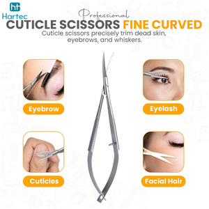 Ciseaux à cuticules en argent de qualité supérieure, instrument de beauté, 5,5 pouces, lames droites, ciseaux à ressort - Product Image 5