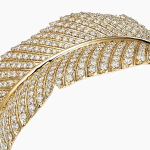 Brazalete con Diseño de Plumas para Mujer, Moissanita, Plata 925, Cristal, Diamantes de Imitación, Joyería Clásica de Moda para Fiesta - Product Image 3