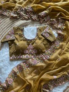Sari de Seda de Diseño Exclusivo con Blusa, Estilo Moderno para Bodas, Precio Económico al por Mayor, Étnico de Surat - Product Image 6