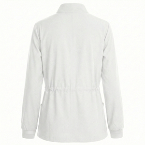 High Quality Medical Scrub <b>Jacket</b> <b>Utility</b> Chest Pocket Tailored Waist Healthcare Professionals Bulk Custom Made Scrub <b>Jackets</b> - Product Image 3