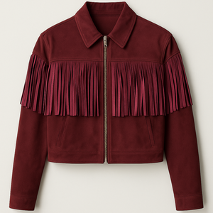 Men Fringe Leather <b>Jacket</b> Western Cowboy Style <b>Suede</b> Tassel Outerwear Custom Fashion Motorcycle <b>Biker</b> Coat Wholesale OEM - Product Image 1