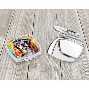 Cavalier Spaniel Hippie Dawg miroir de maquillage à main pliant compact cadeau de voyage décoratif pour femmes et filles - Product Image 3