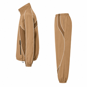 New Premium Quality Nylon Polyester Casual Solid Tracksuit Set <b>Zip</b>-<b>up</b> <b>Jacket</b> Lightweight Waterproof Breathable Unisex Tracksuit - Product Image 3