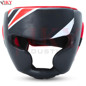 Protector de Cabeza de Boxeo de Primera Calidad, Duradero, Ligero, Negro, Rojo y Blanco, con Diseño Personalizado a Rayas, para Entrenamiento de Muay Thai, Venta al Por Mayor - Product Image 1