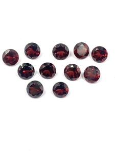 Pierre précieuse naturelle grenat du Mozambique, taille ronde calibrée 7x7mm, gemme rouge en vrac pour la fabrication de bijoux, vente en gros - Product Image 2